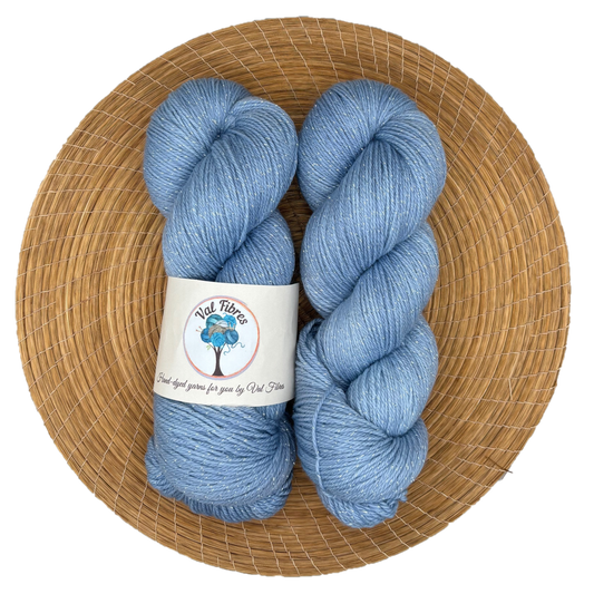 Powder Blue - Merino Lurex Fingering