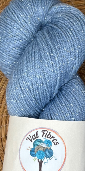 Powder Blue - Merino Lurex Fingering