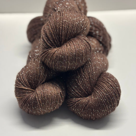 Chocolate - Merino Lurex Fingering